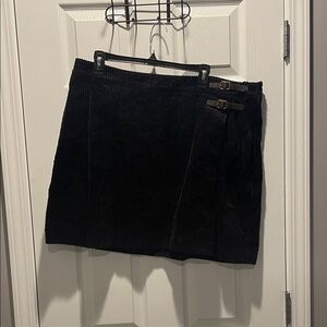 Elegant Black Corduroy Mini Skirt